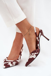 Pumps With Open Heel And Straps Patches White-Brown Ravira