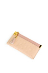Leather Wallet with Tassel Beige and pink Madis