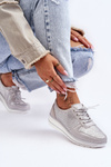 Leather Sport Shoes with Perforation S.Barski AL22246 Silver
