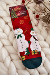 Women's Christmas Socks Snowman Cosas Red