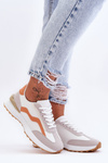 Women's Leather Sports Shoes White-Orange Somerio