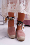 Women's Espadrilles Ribbon Tied Pink Mila