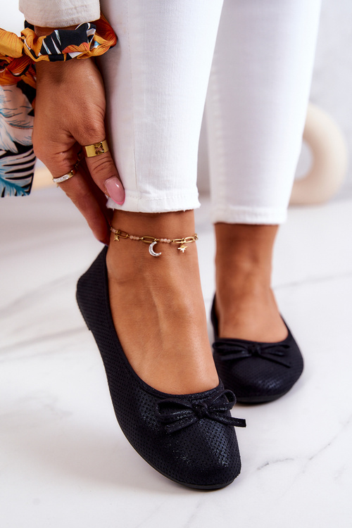 Baleriny Damskie Klasyczne Czarne Fimme