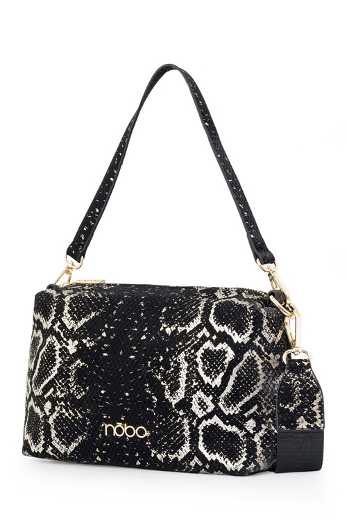 Classic Messenger Bag Snake Pattern NOBO N1340-CM23 Black-Gold