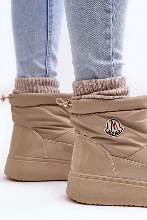 Women's Slip-On Snow Boots Platform Beige Gattea