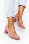 Suede Pumps On A Block Heel Sergio Leone PB178 Pink