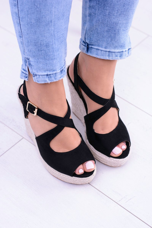 Women's Black Sandals On Anchor Espadrilles Elonore