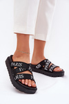Women's sandals with fabric straps Paris on platform black Celinea