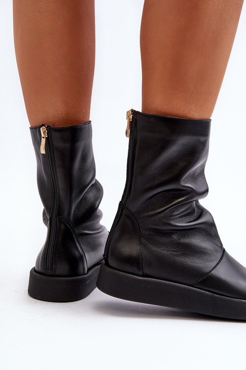 Sandały Skóra Naturalna Cholewka Czarne Zazoo 3441