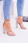 Lu Boo Silver Stiletto Sandals Lissa