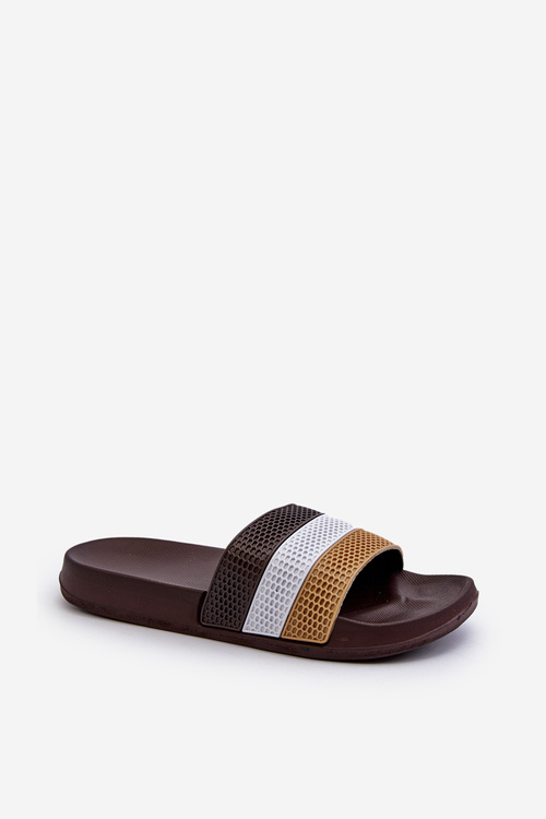 Classic Men's Flip Flops with Straps Brown Sylri