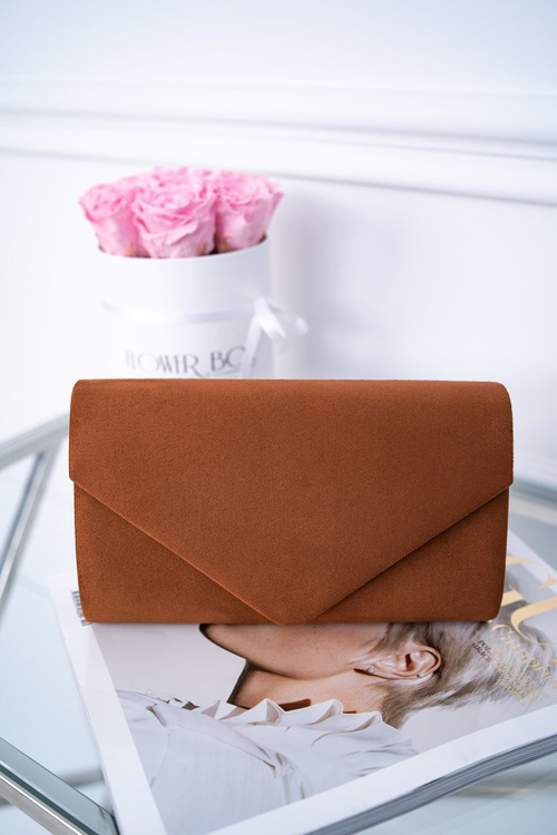 Women's Suede Handbag Camel Clutch Bag