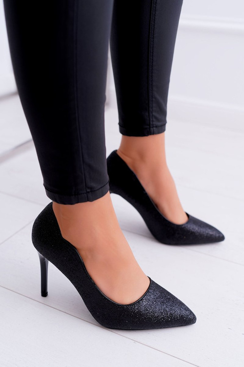 Women's Stilettos Black Brocade Extrade