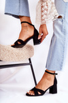 Classic Women's Sandals On A Heel Black Ester