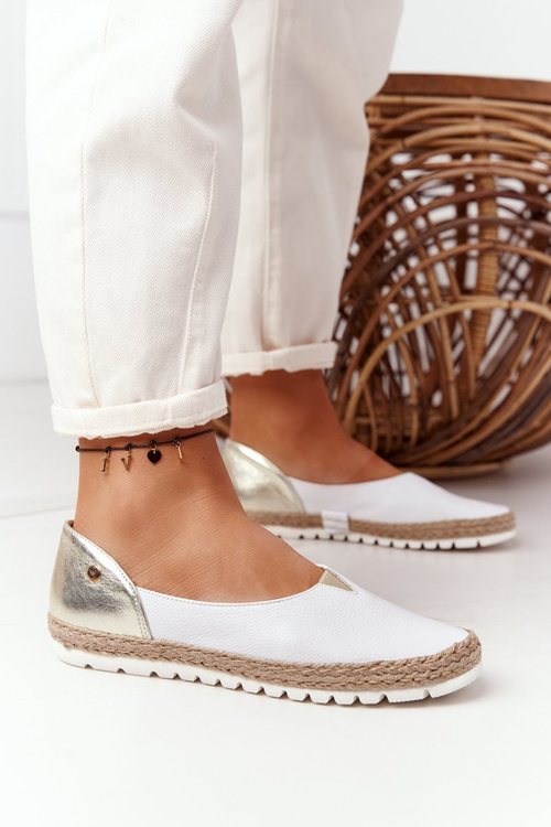 Women’s Leather Ballerinas Maciejka 05056-11 White-Gold