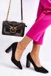 Suede Pumps On A Fashionable Heel Black Estellia