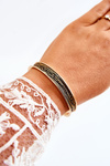 Women's Slip-on Bracelet With Embossing Black Gold
