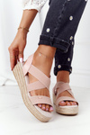 Wedge Sandals With Drawstring Big Star HH274413 Pink