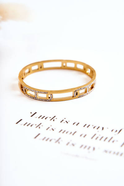 Women's Bracelet With A Clasp With A Decorative Pattern Gold