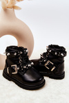 Children's Boots Warm With Fur Black Flossie