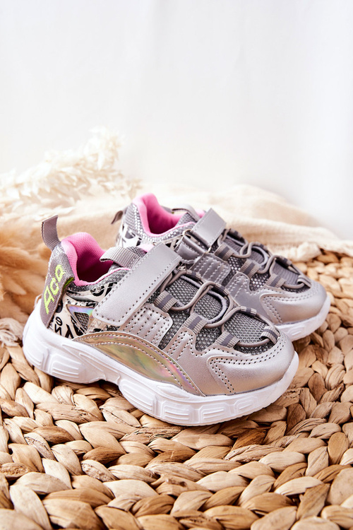 Children's Sports Shoes With Velcro Silver Vibo