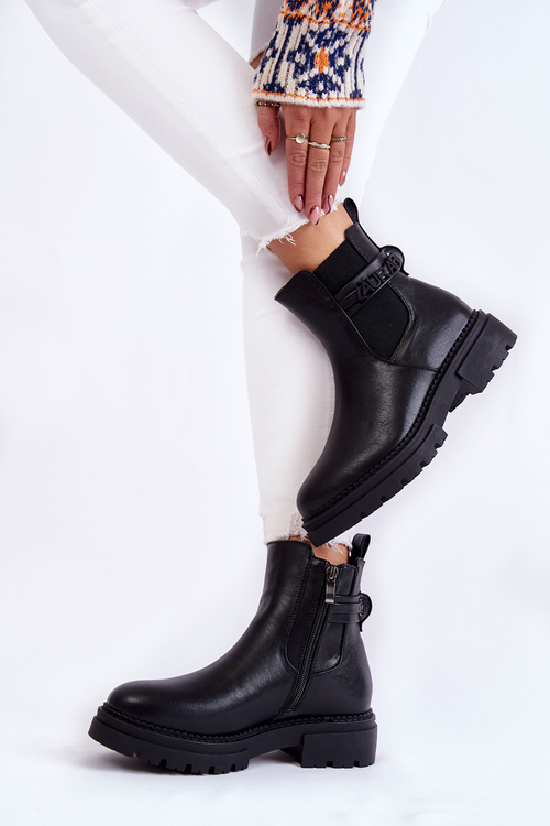Botki Damskie Czarne La.Fi 250005B-PU