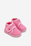 Kids slippers with Velcro stripes Pink Lavelle