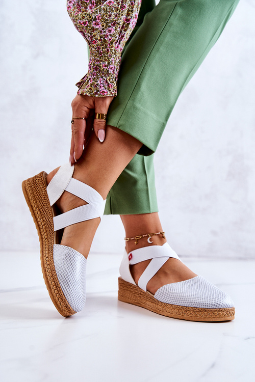Espadryle Damskie Modne Białe Big Star JJ276036