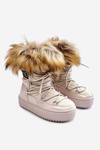 Warm Lace Up Snow Boots Beige Colioris 