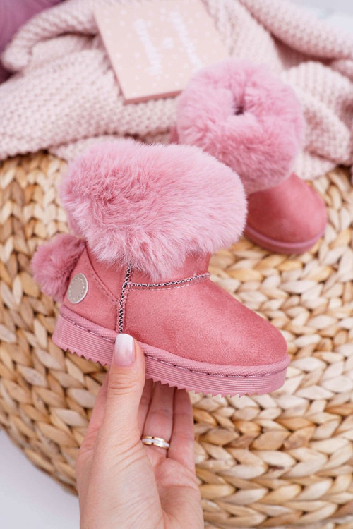 Kids' Snow Boots With Fur Pink Kiks