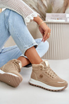 Ocieplane Buty Sportowe Botki Damskie Na Platformie Khaki Ariatte 