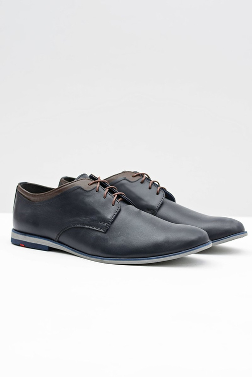 Men's Navy Blue Leather Gianni Half Boots