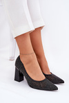 Embellished Mesh Pumps On A Heel Black Vinceza 62211