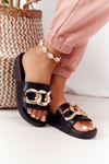Rubber Slippers With Chain Black One Moment
