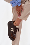 Leather Women's Sneakers on Platform Zazoo 3775 Chocolate