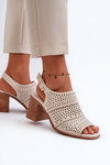 Openwork Sandals Sergio Leone SK872 Beige-Gold