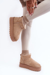 Women's Snow Boots On Platform With Furry Lining Beige Xamella