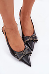 High Heels With Bow Black Folesca