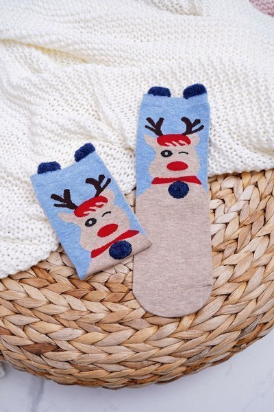 Women's Christmas Socks With Ears and Reindeer