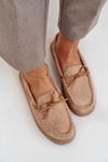 Womens loafers on flat sole beige Timannie