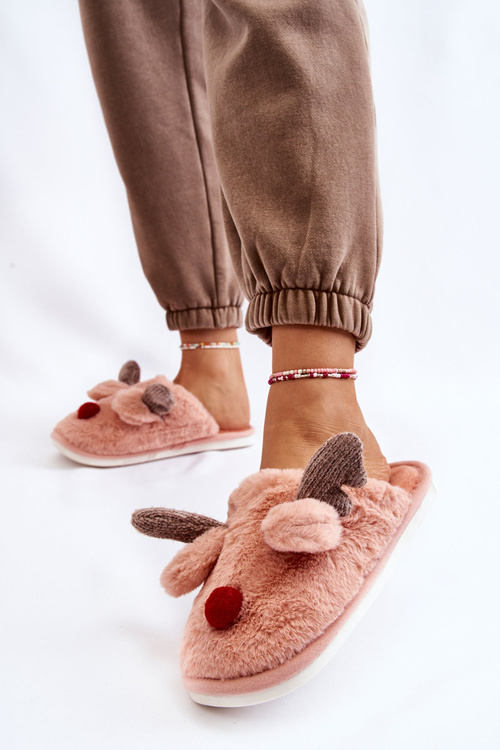 Papcie Damskie Futerko Renifer Różowe Sopya