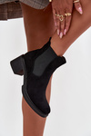 Women's Chelsea Boots on Block Heel Black Luvina