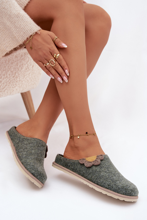 Damskie Kapcie Kwiatek Zielone Inblu CS000043