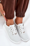 Sportowe Buty Damskie Z Naturalnej Skóry Białe Vinceza 79532