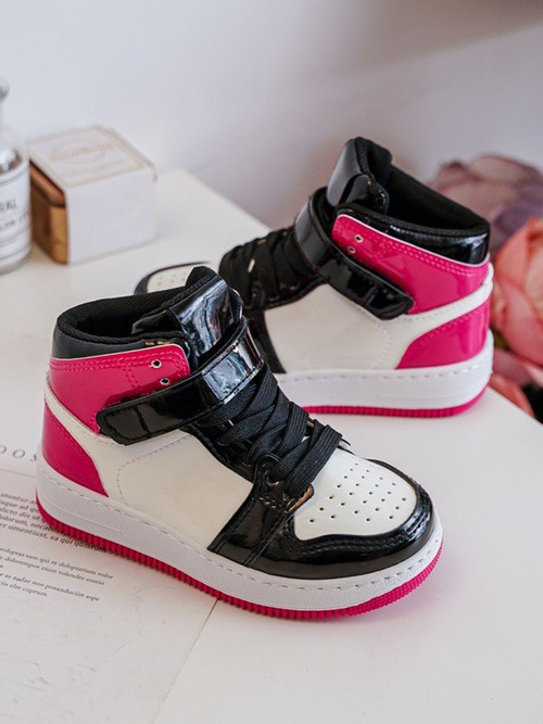 Children's Shiny Sports Shoes Pink and White Milara