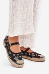 Mesh Espadrilles With Embroidery On Platform Black Laxisa