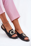 Women's Sandals With Decorative Detail Black S.Barski KV51-081