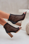 Heeled Sandals With Shaft Black Taniffia