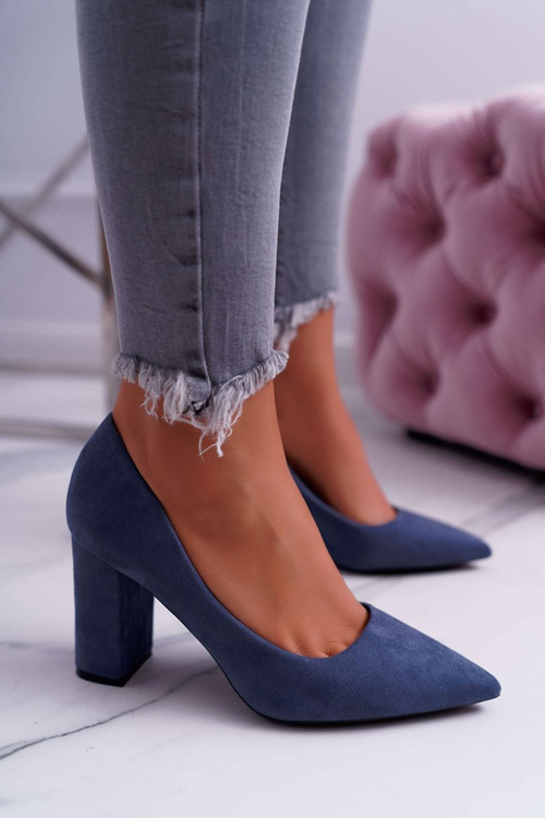Women's Stiletto pumps Suede Blue Clarina