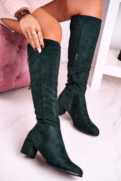 Women's suede boots Sergio Leone green KZ273